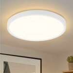 Plafonnier led 15w blanc, rond 3000k blanc chaud plat Ø22cm luminaire ip44 etanche plafonnier lampe de ... Plafonnier led 15w blanc, rond 3000k blanc chaud plat Ø22cm luminaire ip44 etanche plafonnier lampe de ...