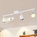 Zmh plafonnier led orientable blanc 4 ampoules 16w blanc chaud 3000k spot orientable � 350� pour salon ...