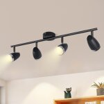 Zmh plafonnier led orientable moderne gris 4 ampoules 16w blanc chaud 3000k spot orientable � 350� pour ...