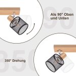 Plafonnier spot e14 noir - bois vintage pivotant 350 spot de plafond pour chambre  coucher couloir ...