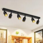 Spot de plafond plafonnier noir moderne: 6 ampoules spots de plafond pivotants lampe de cuisine lampe ...