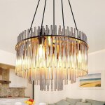 Zmh suspension noire 5 luminaires verre pour table � manger e14 classique salle � manger luminaire suspension ...