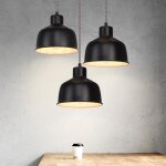 Zmh suspension de table � manger e27 vintage - 3 flamme noir lampe de table 150cm r�glable en hauteur ...
