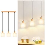 Zmh suspension table � manger lampe � suspendre en bois - lampe de salle � manger vintage e14 lampe � ...