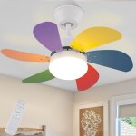 Zmh ventilateur de plafond avec tlcommande silencieux - plafonnier 6 pales 75cm plafonnier temporis ...