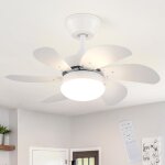 Ventilateur de plafond avec t�l�commande silencieux - plafonnier 6 pales �75cm plafonnier temporis� ventilateu ...