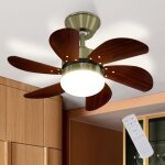 Zmh ventilateur de plafond avec t�l�commande silencieux - plafonnier 6 pales �75cm plafonnier temporis� ...