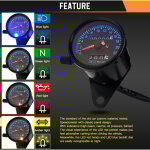 Zoternen - compteur de vitesse m�canique pour moto cafe racer custom avec indicateur led, odom�tre 220 ...