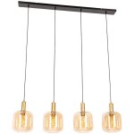 Zuzanna - suspension multiples - 4 lumire - l 120 cm - noir et or - design - clairage intrieur - salon ...