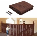 Zvd - 300x79cm filet de s�curit� enfant pour escaliers - caf�, filet de protection de balcon, filet anti ...