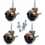 Zvd - 4 pcs roulettes pivotantes � tige 40mm avec frein - nylon