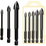 Zvd - 5 pcs foret, foret de ma�onnerie en carbure de tungst�ne set pour m�tal acier, tuile de c�ramique ...