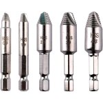Zvd - 5pcs extracteurs de vis endommag�s 1 / 4, retrait facile des �crous cass�s, acier inoxydable