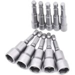 Zvd - adaptateur douille visseuse 10 pices 6 - 19mm - hexagonal - acier au chrome vanadium - pour tournevis ...