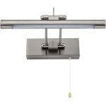 Zvd - applique salle bain led - interrupteur tirette - miroir orientable ip44 - 4000k 35cm / 6w