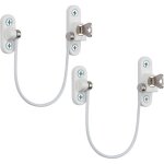 Zvd - furniture door window safety lock - 2pcs with key white cable restrictor 190mm - baby child safety ...
