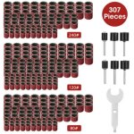 Zvd - kit ponceuse � tambour 307pcs - 300 manchons de pon�age (80 / 120 / 240) + 6 mandrins