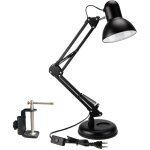 Zvd - lampe de bureau architecte rglable avec clip - lecture  domicile - noir