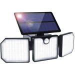 Zvd - lampe solaire extrieur dtecteur de mouvement - lumire murale tanche 3 ttes - spot mural pour ...