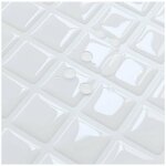 Zvd - papier peint carrelage autocollant petit plaid blanc 24 x 24 cm style mosa�que sticker mural film ...