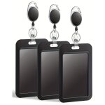 Zvd - porte badge horizontal en plastique avec porte cl� r�tractable pour un poids maximal de 226 g portebadge ...