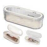 1 bo�te � couverts 2 en 1 avec plateau �gouttoir et rangement pour pinceaux de maquillage, id�ale pour ...