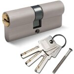 1 cylindre en laiton euro 30 / 30mm, nickel satin� cylindre double serrure avec 3 cl�s horizontales, ...