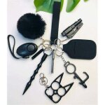 1 ensemble complet de porte - cl�s d'auto - d�fense pour les femmes porte - cl�s portable d'alarme personnelle ...