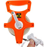 1 m�tre ruban de 50 m avec manivelle, ruban � mesurer en fibre de verre, pour l'athl�tisme et le saut ...