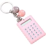 1 mini calculatrice portable, porte - cl�s, rose