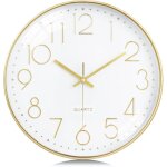 1 pack d'horloge murale 3d dorée de 30 cm, horloge murale silencieuse sans tic - tac, facile à lire, ... 1 pack d'horloge murale 3d dorée de 30 cm, horloge murale silencieuse sans tic - tac, facile à lire, ...