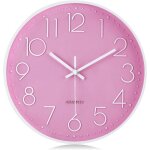 1 pack d'horloge murale 3d rose de 30 cm, horloge murale silencieuse et élégante sans tic - tac, facile ... 1 pack d'horloge murale 3d rose de 30 cm, horloge murale silencieuse et élégante sans tic - tac, facile ...