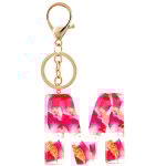 1 pack porte - cl�s lettres a - z porte - cl�s accessoires mignon cristal rose fleurs s�ch�es lettre ...