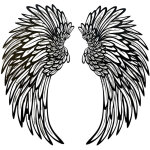 1 paire d'ailes d'ange en m�tal, sculpture murale d�corative pour salon