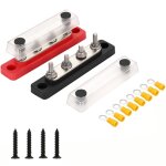 1 paire barre omnibus � 4 positions dc 12 - 48v 100a, bornier de distribution d'alimentation de batterie ...
