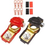 1 paire bornes de batterie connecteur de pince cosse battery terminal avec 6 anneau en cuivre pour voiture ...