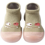 1 paire de chaussettes - chaussons pour b�b�, r�sistantes � l'usure, semelle en caoutchouc souple et ...