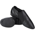 1 paire de chaussures de jazz confortables en cuir pour enfant et adulte (noir, taille 38)