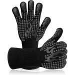 1 paire gant barbecue - noir, gants anti chaleur jusqu' 800c universel gants de cuisine rsistant  ...
