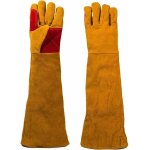 1 paire gants de soudeur � manches longues r�sistant � chaleur gants en cuir de vachette antid�rapants ...