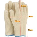 1 paire robuste grand gants anti chaleur four avec doigts, r�sistant � chaleur gants coton tricot� �pais ...
