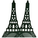 1 paire de serre - livres d�coratifs tour eiffel en m�tal pour �tag�res, bureaux, etc. le noir