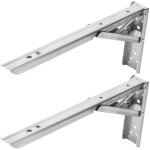 1 paire de supports muraux pliables pour tagre, cloison ou banc, en acier inoxydable de 30, 5 cm (12 ...