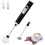 1 pc mousseur à lait électrique portatif (noir) avec 2 têtes, mélangeur à mousse avec chargement usb ... 1 pc mousseur à lait électrique portatif (noir) avec 2 têtes, mélangeur à mousse avec chargement usb ...