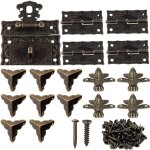 1 pcs fermoir boite verrou d�coratifs antiques 8 pi�ces coin d�coratif protection couverture 4 pcs charni�re ...