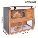 1 - piece double - layer rabbit cage cover - durable polyester outdoor pet enclosure with mesh