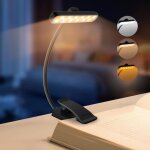 1 pi�ce, noir, lampe de lecture 24 led, lampe de chevet rotative � 315�, lampe de lecture � pince rechargeable ...