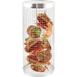 1 pi�ces panier de cuisson pour barbecue, acier inoxydable grille barbecue ronde, cylindre de panier ...