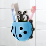 1 porte - brosse � dents coccinelle : support mural � ventouse, id�al pour no�l (bleu)