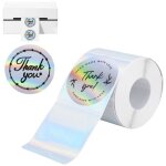1 rouleau de 400 �tiquettes holographiques rondes de 5 cm (2 pouces) pour imprimante, autocollantes, ...